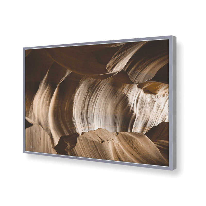 «Canyon Abstract I» par Lori Deiter, reproduction d'art, L 24 po x H 18 po, Argent, Impression encadrée