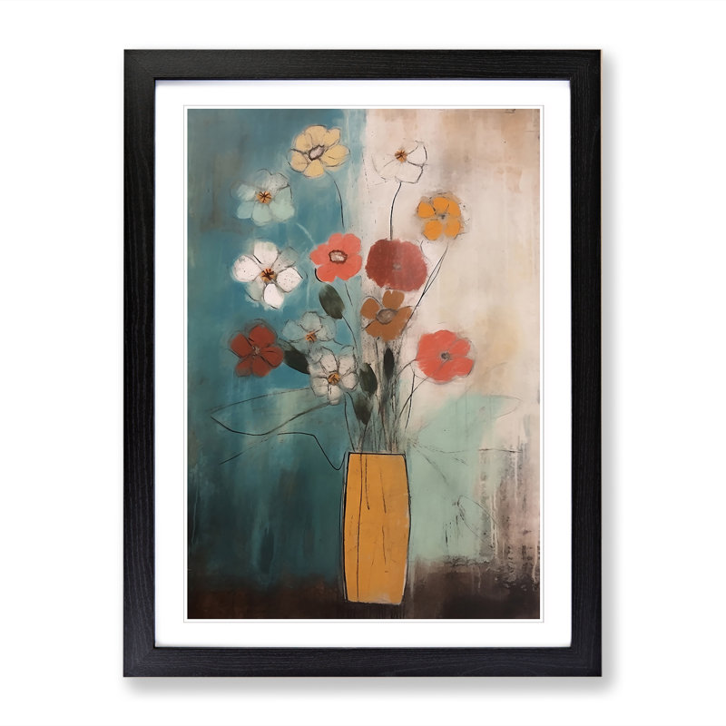 Coghill Mid Century Modern Flowers Vol.7 - Picture Frame Print, Black, 64cm H x 46cm W