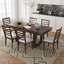  Ensemble de salle à manger à rallonge 7 pièces GatherHaven - Table rustique en bois de 60 à 78 po avec 6 chaises rembourrées-860112126-855446982