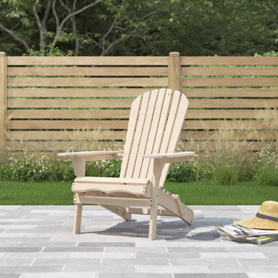 Chaise Adirondack confortable et robuste en bois massif Shreya