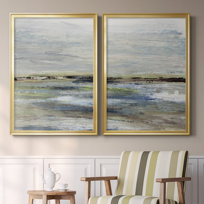 Wetlands I - 2 pièces, H 26,5 po x l 73 po x P 1,5 po, Or