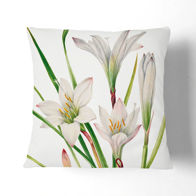Atamasco Lily Square Throw Cushion, 55cm H x 55cm W x 20cm D