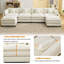 Canapé modulaire rembourré en chenille avec repose-pieds Chenille-963855012-951227959