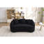 Canapé moderne 2 places sans os en chenille noire, version améliorée, 3 coussins, idéal pour le salon, le bureau, l'appartement, l'aménagement de l'espace, revêtement en chenille avec boulochage compact optimisé pour les invités.