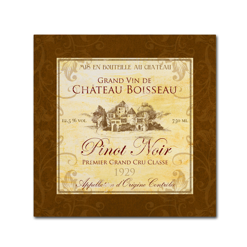 « wine label 3 », publicité sur toile tendue, H 14 po x l 14 po