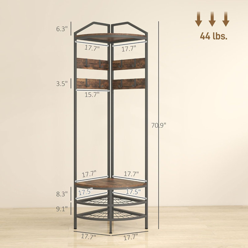 Coat Rack Corner Hall Tree