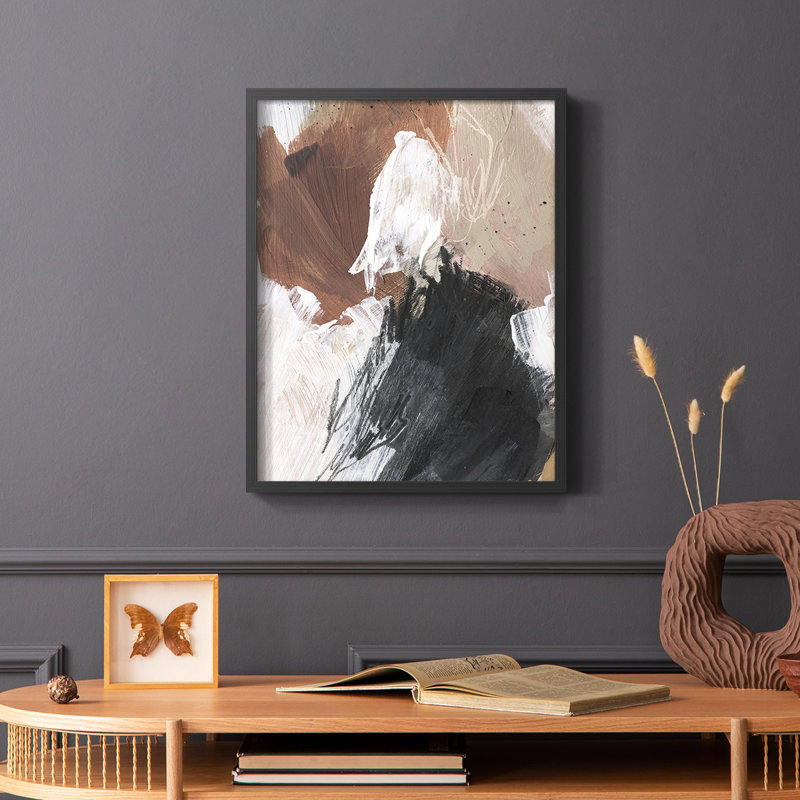 «Neutre non blanchi», reproduction encadrée - bois massif, Cadre simple noir, H 10 po x l 8 po