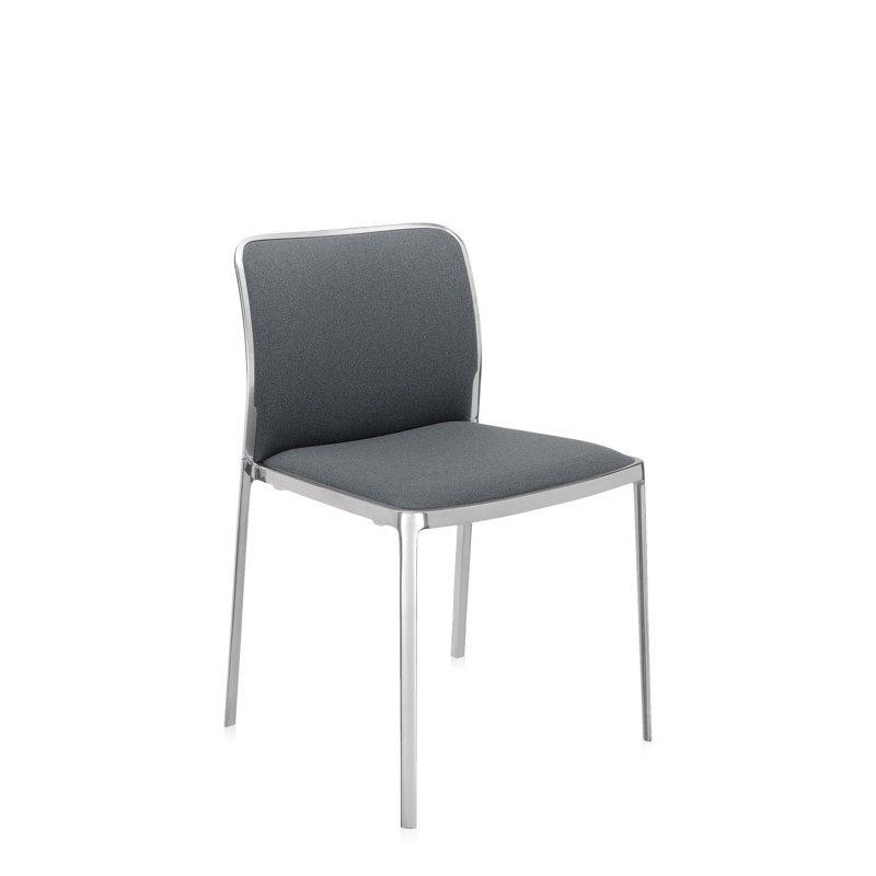 Audrey Soft Armchair, Lycra Beige, Polished Aluminum