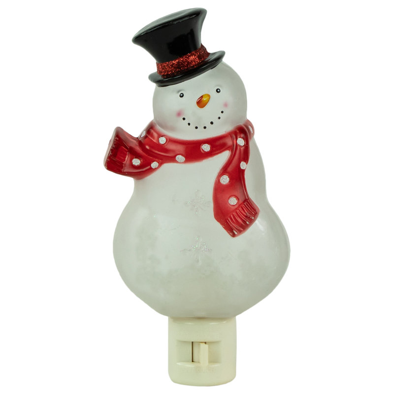 Bonhomme de neige de 6,75 po avec foulard rouge