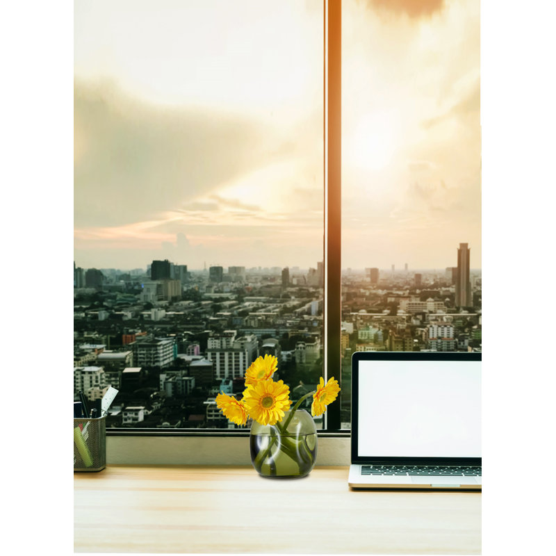 Vase en verre Orren Ellis Green Cube
