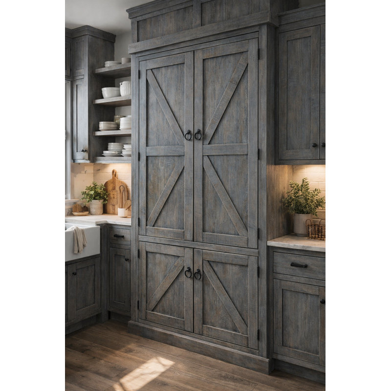 Garde-manger 75 po Blissfield, Bleu foncé rustique