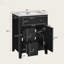 Meuble-lavabo moderne 24 po avec lavabo en céramique, 2 tiroirs, porte à fermeture en douceur-565284679