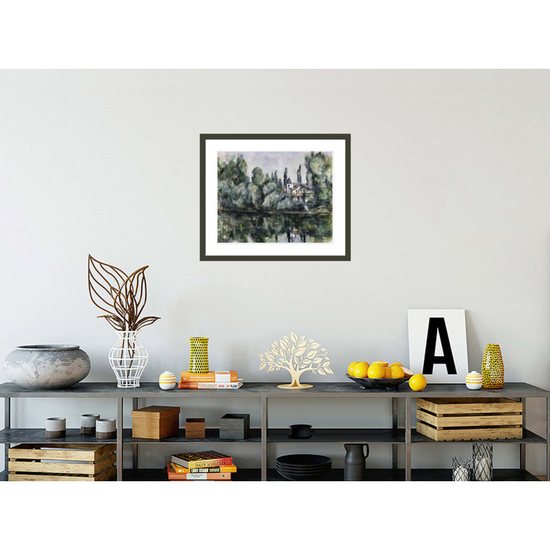 «The Banks of the Marne» par Paul Cézanne, impression giclée encadrée, H 23,5 po x l 27,86 po