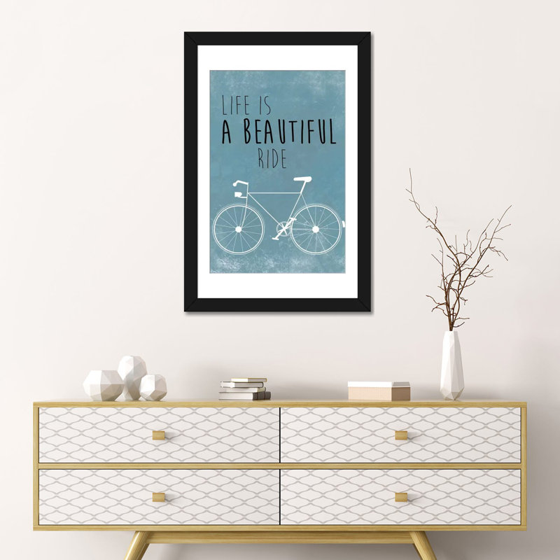 «A Beautiful Ride», impression sur toile, H 24 po x l 16 po x P 1 po, Papier d'art encadré noir, Blanc