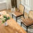 Modern Upholstered Faux Leather Side Dining Chair with Cane Rattan Back-753274499-753274511