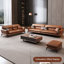 Canapé modulaire brun en cuir véritable-112575900-112575901
