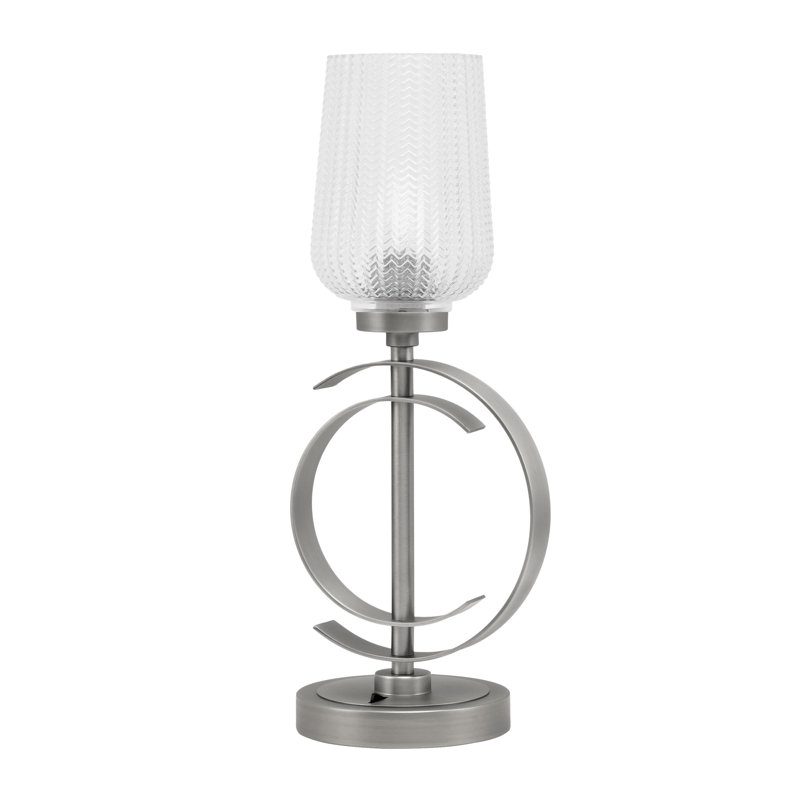 Lampe de table en acier inoxydable Jarran, Graphite, Transparent