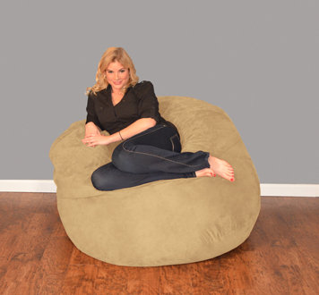 Bean Bag Chair - Shredded Memory Foam Filled Round Furniture Bean Bag Chair with Removable and Machine Washable Cover - Breton Bean Bag Sofa Lounger w by Bay Isle Home