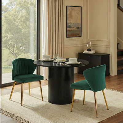 Leona Modern Tufted Velvet Wingback Dining Chair