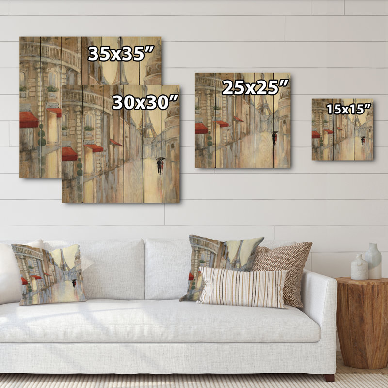 «Love in Paris III», peinture sur bois sans cadre, H 16 po x l 16 po x P 1 po