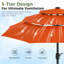 3 m 3-Tier Solar Patio Umbrella,32 LED Lights Patio Table Umbrellas With Tilt And Crank,8 Sturdy Ribs For Market, Beach, Pool, Garden, Deck, Backyard-1794199848