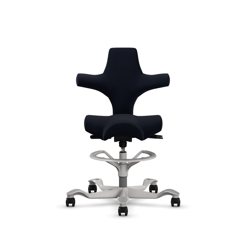 HÅG Capisco Adjustable Sit-to-Stand Height Chair, White, Green Apple, Sit-to-Stand