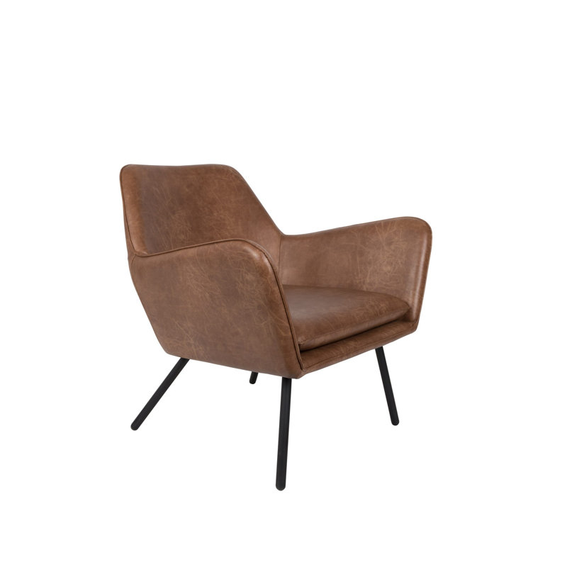 Bon Lounge Chair, Brown Faux Leather