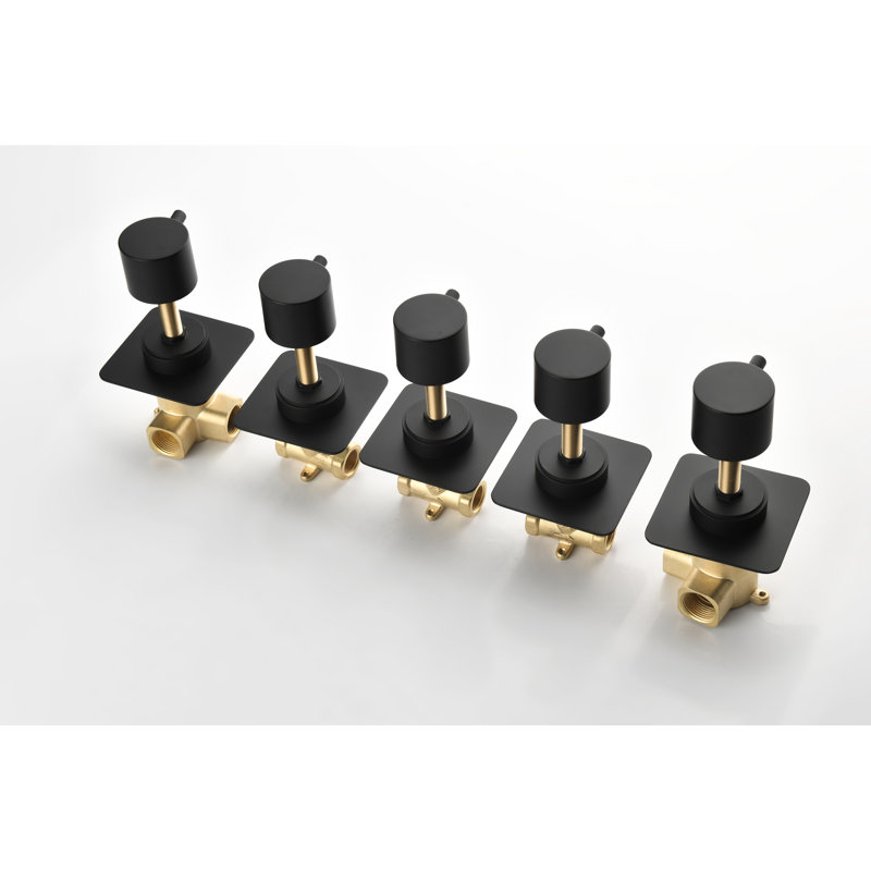3/4" Cast Metal Shower Volume Control - Extra High Flow Master, Matt Black, Brass, Adjustable Valve Handle, Corrosion , Rust Proof, Easy Install Handle Valve, Resistance, Rust-, Simple Installation