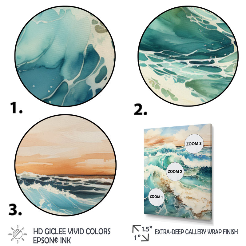 «Valdis Beach Photo Oceanic Rhythms X III», reproduction sur toile, H 40 po x l 30 po x P 1,5 po, Toile tendue