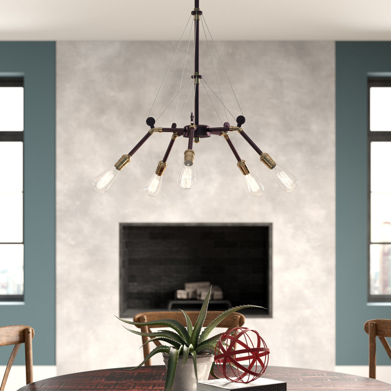Lustre linéaire moderne à 5 lumières Spoutnik