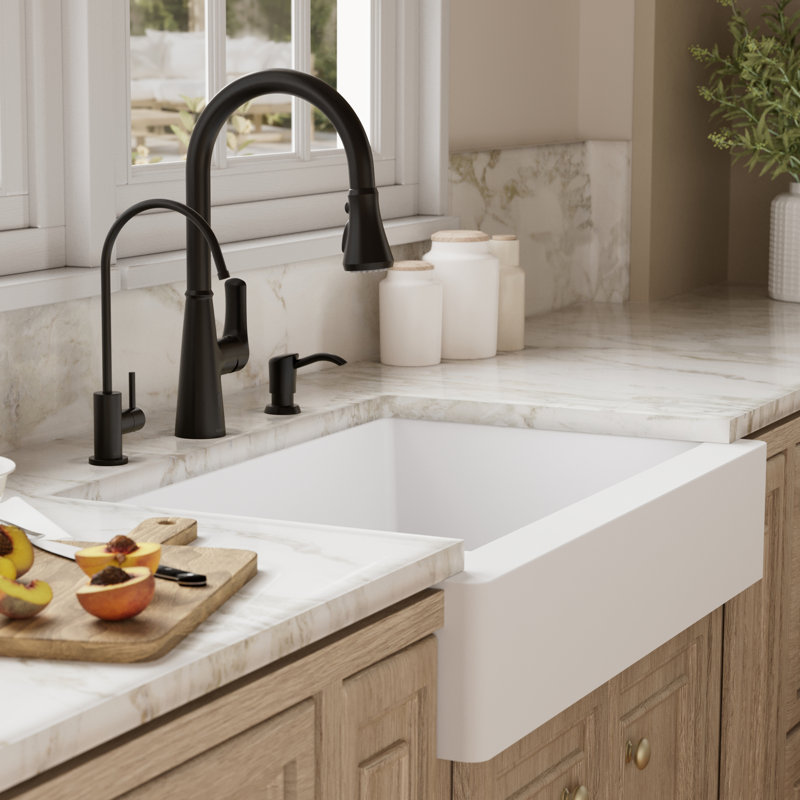 Ensemble d'évier de cuisine à double cuve 50/50 Karran Quartz 34 po x 21-1 / 4 po, Blanc