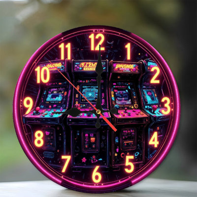 Retro Arcade Clock Wall Decor