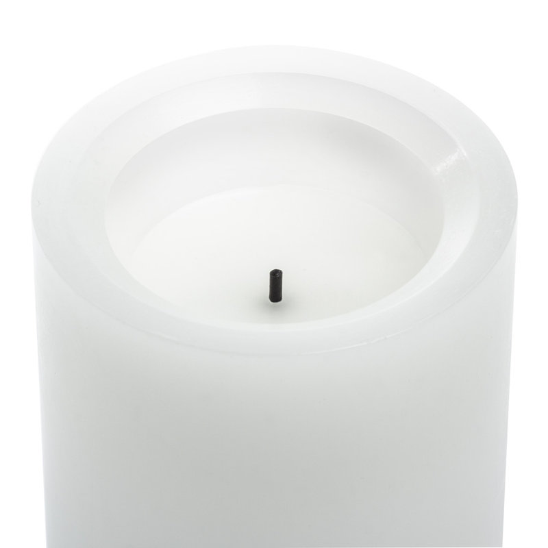Bougie sans flamme parfumée à la vanille, H 4 po x l 3 po x P 3 po, Blanc
