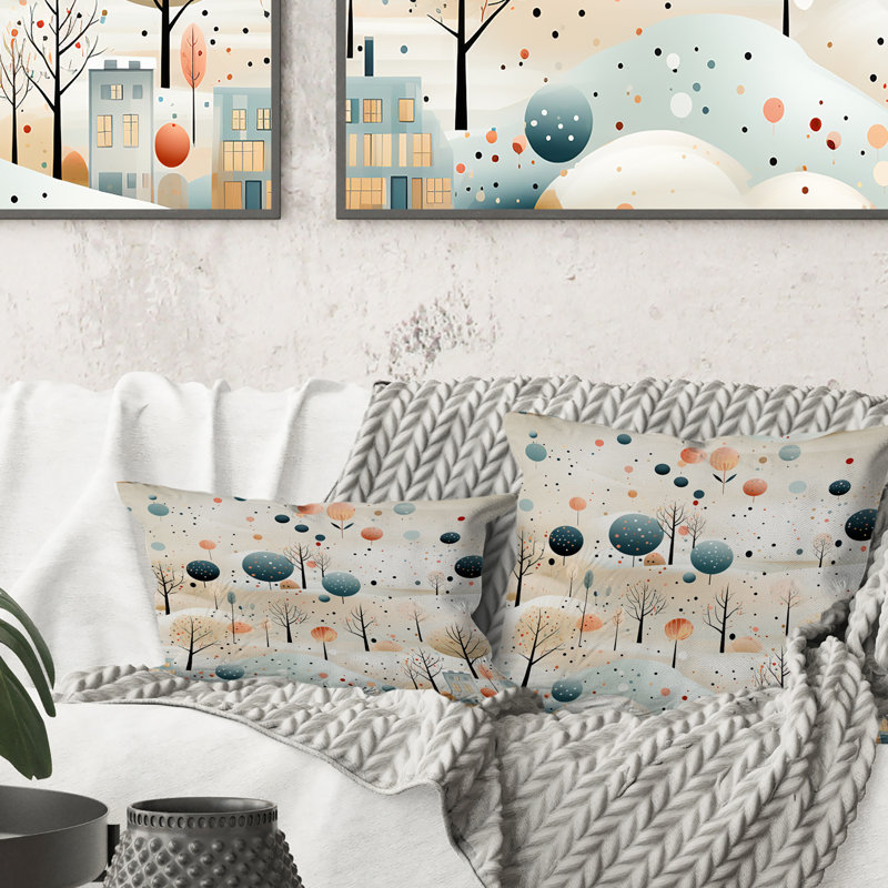 Abstract Throw Pillow, 16" H x 16" W