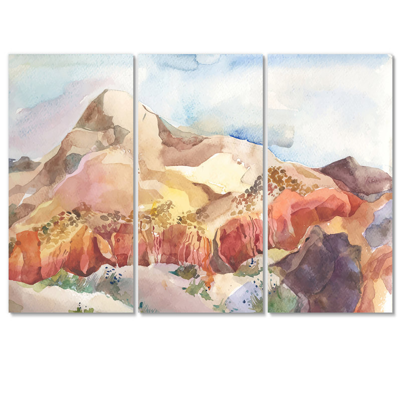Paysage de montagne en automne - reproduction d'art sur toile traditionnelle, H 28 po x l 36 po x P 1 po