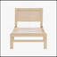 Structure de lit plateforme contemporaine au fini naturel de taille simple, fabrication en bois durable pour les chambres modernes-198886158