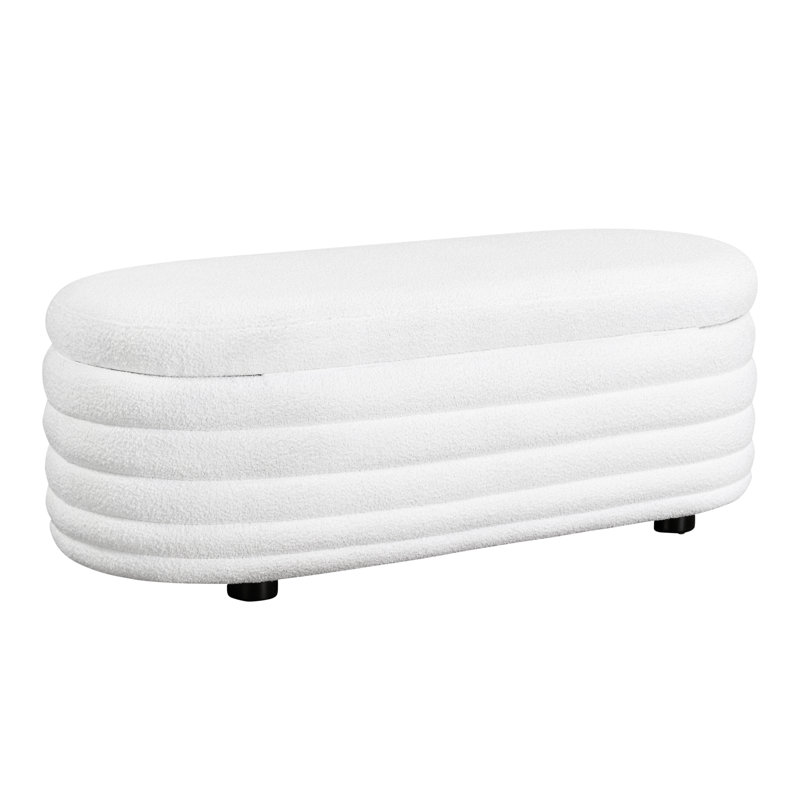 Grand repose-pieds de rangement Burbach - blanc