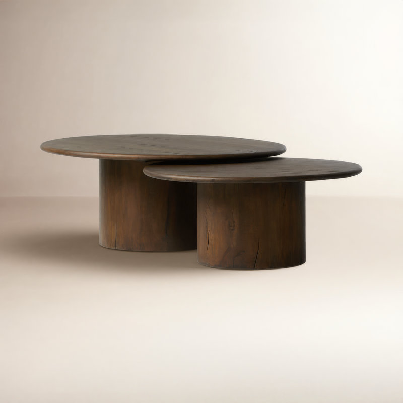 Stuart Marble Coffee Tables-White Calacatta Marble, Aged Belgium Bleach