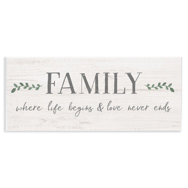 «Family Life Begins Love Never Ends Motivation» - art textuel