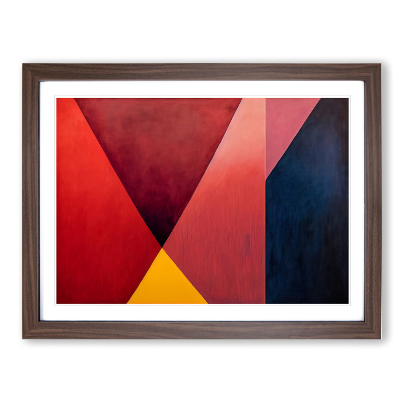 Single Picture Frame Painting, Walnut Framed, 46cm H x 64cm W