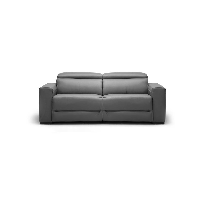 Leather Power Recliner, Grey Genuine Leather