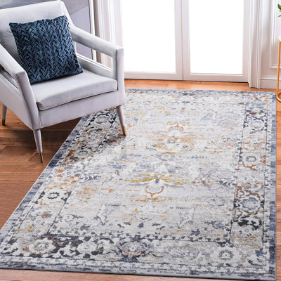 Tapis 5X7 / gris - teinture sans perte de couleur pour chambre à coucher