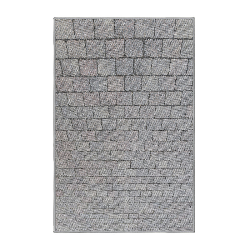 Tapis gris tissé à la machine, Rectangle 6 pi x 9 pi