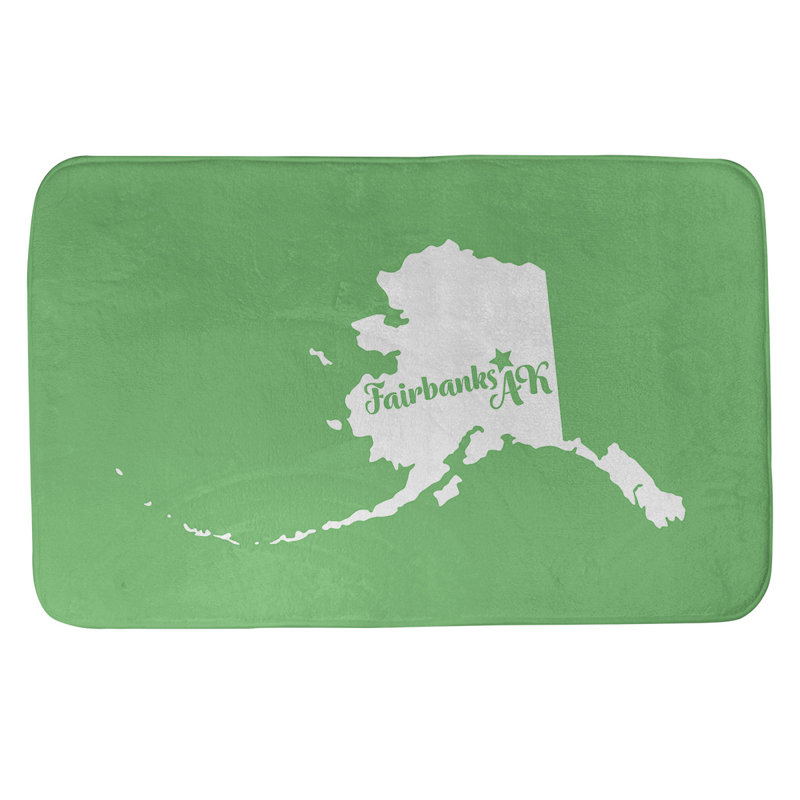 Tapis de salle de bain fairbanks alaska, l 21 po x L 34 po, Vert, Home sweet Hartford