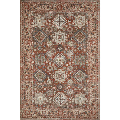 Tapis oriental en polypropylène rouge