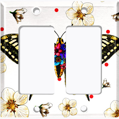 Patterned 2 - Gang Toggle Light Switch Standard Wall Plate