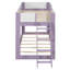 Lit superposé bas simple, lit superposé convertible en bois avec échelle réversible et barrières de sécurité, violet-1692599887