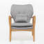 [Vidéo fournie] CHAISE CLUB, fauteuil club à structure en bois, gris