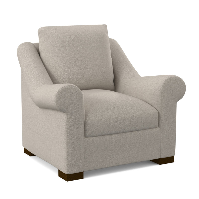 Canyon Armchair, American Walnut, Elise Harbor 100% Polyester
