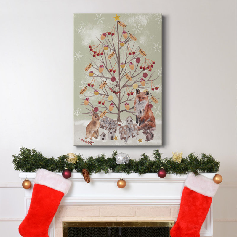 Toile tendue avec châssis de la collection Christmas Time Collection B - prête à être accrochée, H 12 po x l 8 po x P 1,5 po